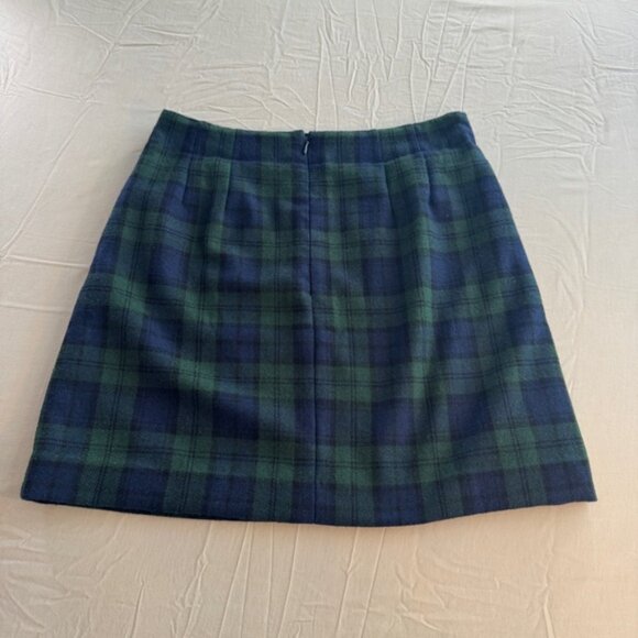 LOFT Green and Blue Plaid Mini A-Line Skirt NWT Size 2 - Picture 7 of 11